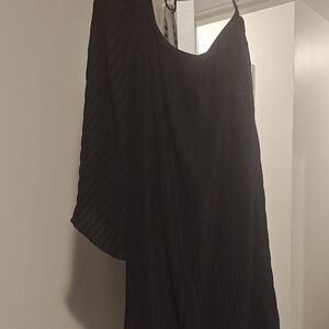 MM Couture Black One Shoulder Dress